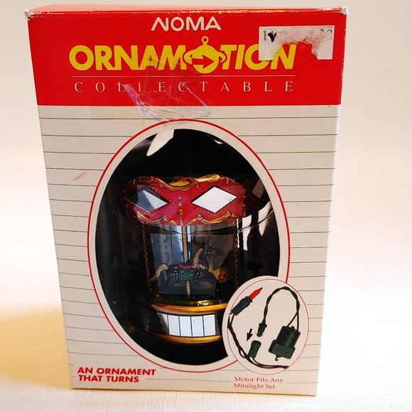 NOMA Ornamotion Carousel Horses Box Motor Ornament - Picture 2 of 9